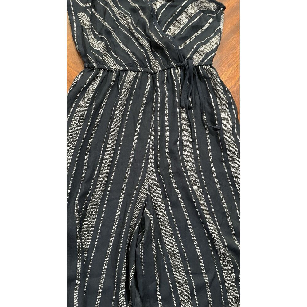 Xhilaration Women's Striped Blue And White‎ Wrap Wide Leg Jumpsuit Size X-small - Picture 9 of 16